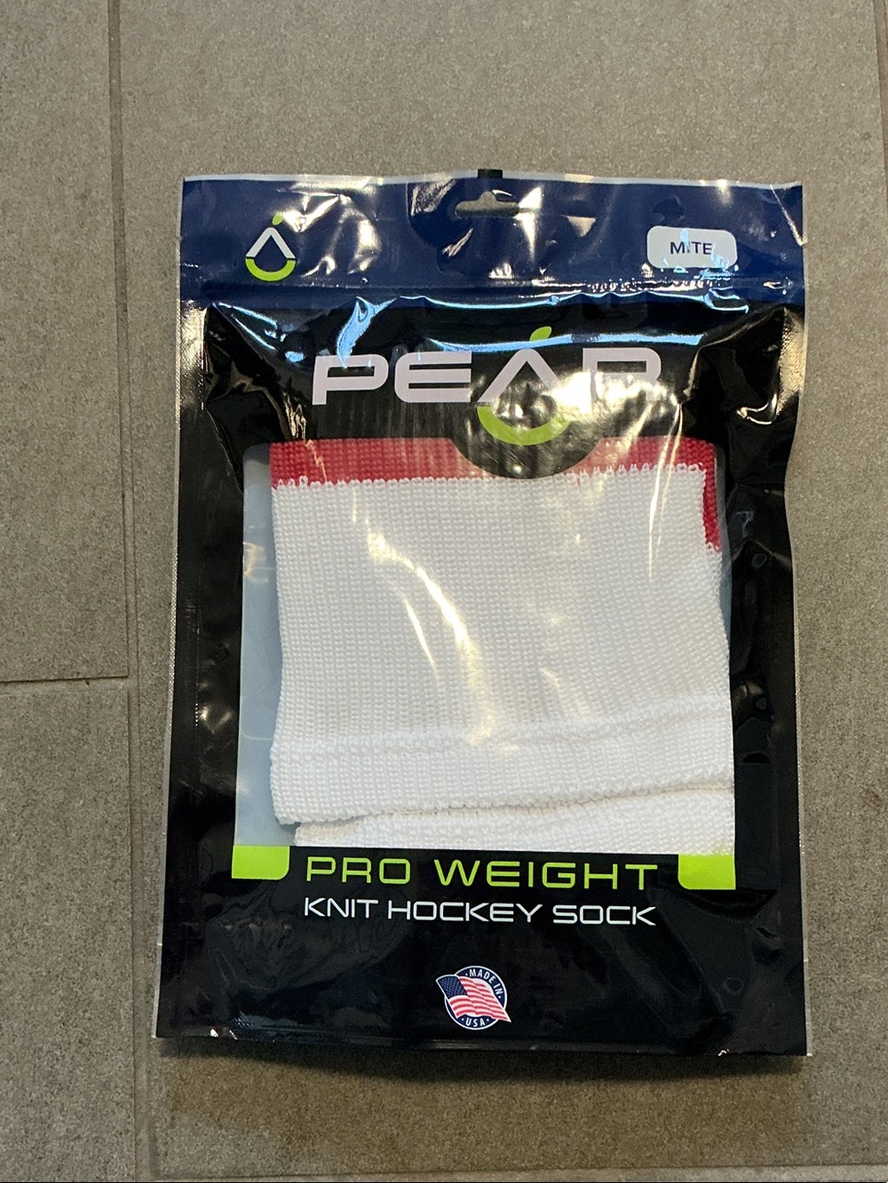 Pear Sox Pro Weight knit hockey socks Pro Weight White & Red Knit Hockey Sock